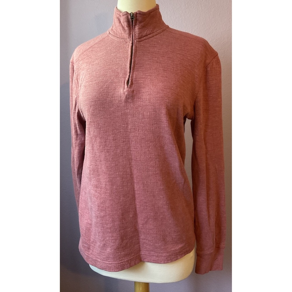 J.  Crew Knit Goods Mens Pink 1/4 Zip Cotton Sweatshirt‎ Size Small